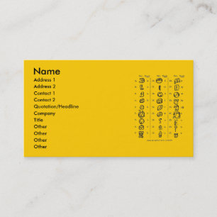 Carte de visite Maya Alphabet