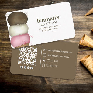 Carte De Visite Me connecter   QR Code Simple Ice Cream Cone