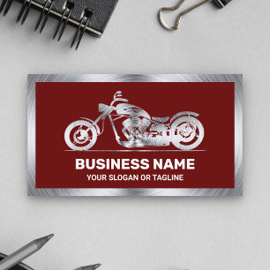 Carte De Visite Mécanicien moto moto en acier rouge foncé