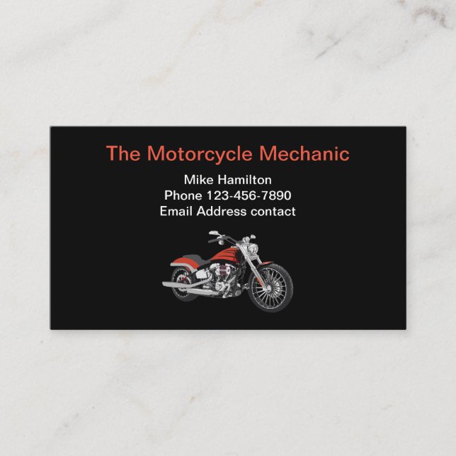 Carte De Visite Mécanique de moto moderne cool (Devant)