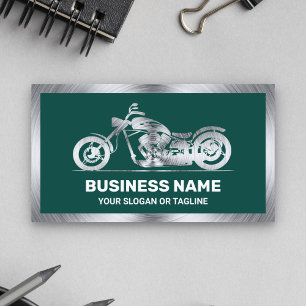 Carte De Visite Mécanique moto en acier vert foncé