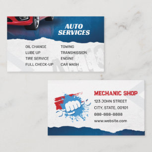 Carte De Visite Mécanique Shop Auto Services