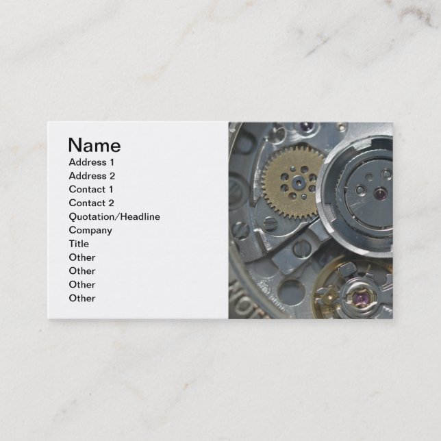 Carte De Visite Mécanisme d'horloge (Devant)