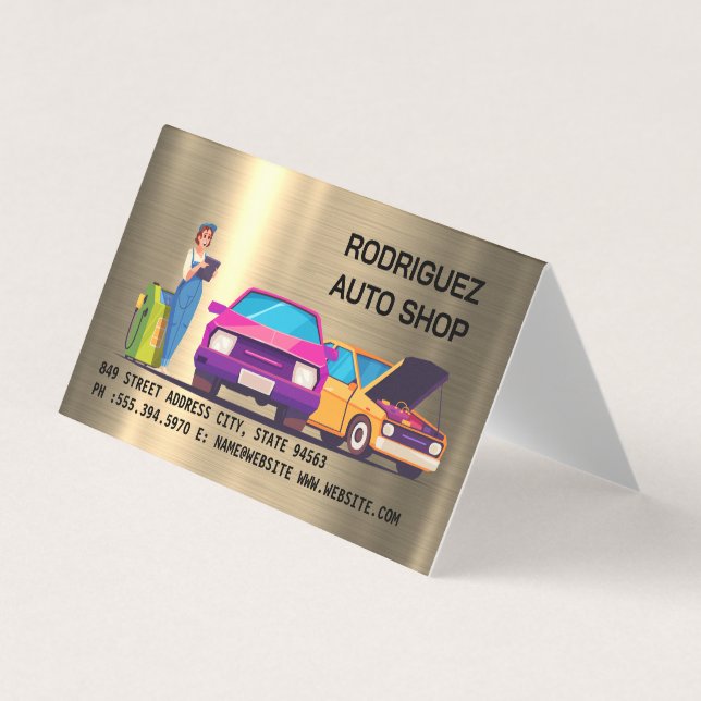 Carte De Visite Mechanic Auto Repair Shop (Devant)