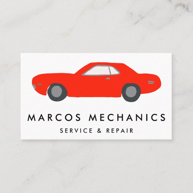 Carte De Visite MECHANIC Automobile Classic Auto Repair CUSTOM (Devant)
