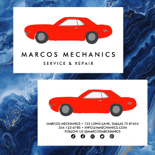 Carte De Visite MECHANIC Automobile Classic Auto Repair CUSTOM