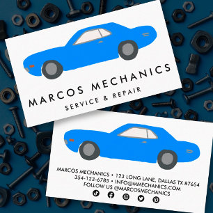 Carte De Visite MECHANIC Automobile Classic Auto Repair CUSTOM