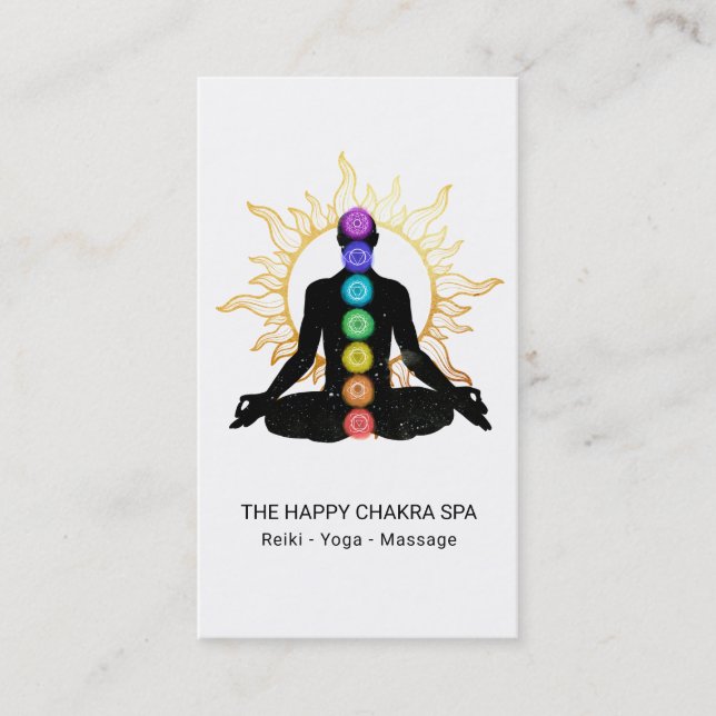 Carte De Visite *~* Médaille de guérison de Chakra Lotus Pose Man  (Devant)