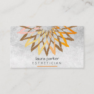 Carte De Visite Médaille de Yoga de Lotus jaune orange