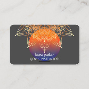 Carte De Visite Médaille Mandala Yoga Guérison Lotus Boho