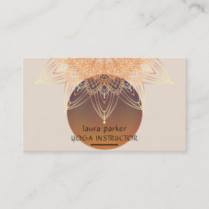 Carte De Visite Médaille Mandala Yoga Lotus Boho Vintage