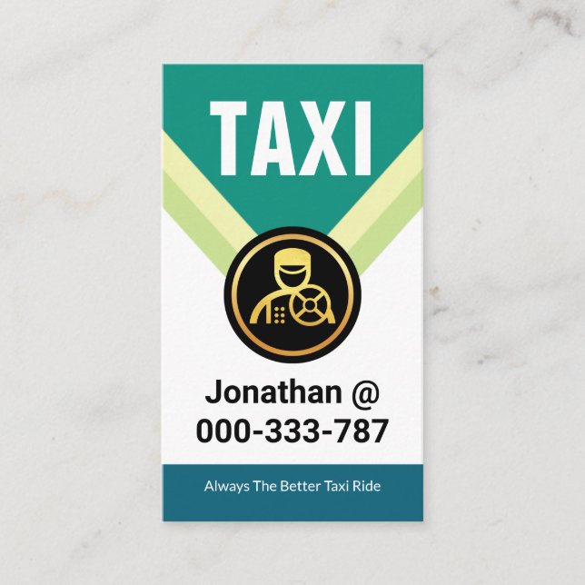 Carte De Visite Médaillon Chauffeur de Taxi Or (Devant)