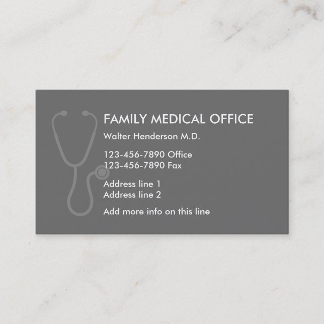 Carte De Visite Médecin de famille (Devant)