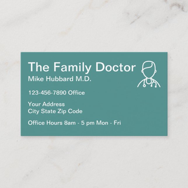 Carte De Visite Médecin de famille conception professionnelle (Devant)