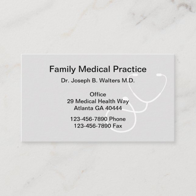 Carte De Visite Médecin de famille simple (Devant)