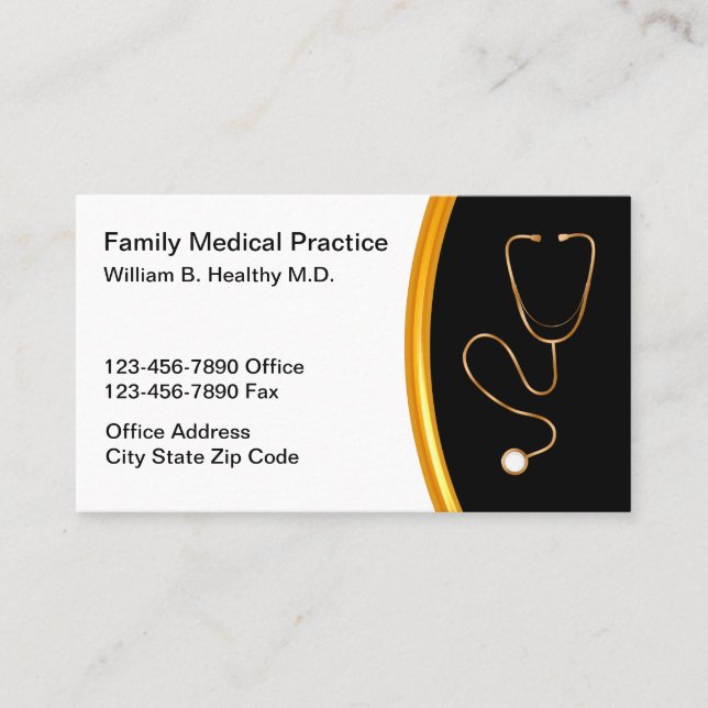 Carte De Visite Médecin de pratique Médicale de la famille classiq (Devant)