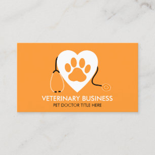 Carte De Visite Médecin des pattes pour animaux Cliniques vétérina