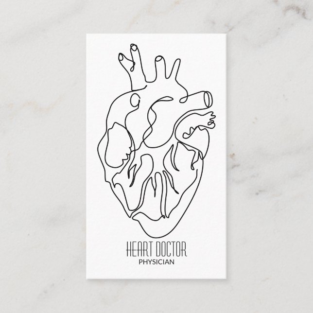 Carte De Visite médecin du coeur simple (Devant)