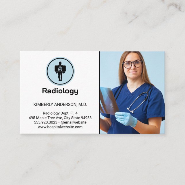 Carte De Visite Médecin - Examen des rayons X (Devant)