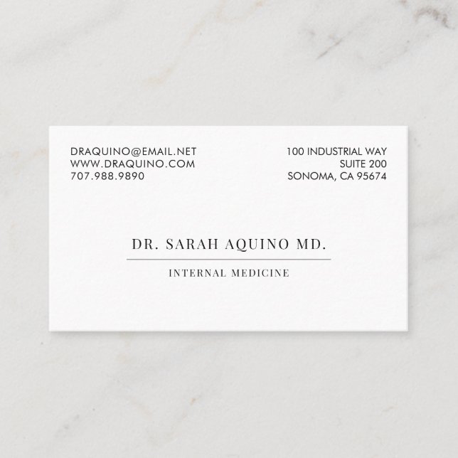 Carte De Visite Médecin médical minimal Affaires et rendez-vous (Devant)
