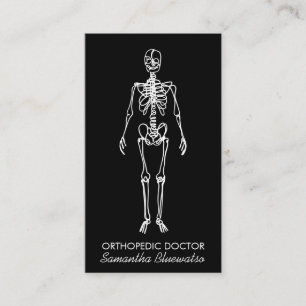 Carte De Visite médecin orthopédique Black Skeleton