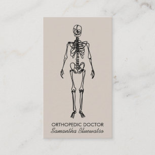 Carte De Visite Médecin orthopédique de squelette beige doux sculp