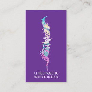 Carte De Visite Médecin orthopédique vertèbres vertébrales violet