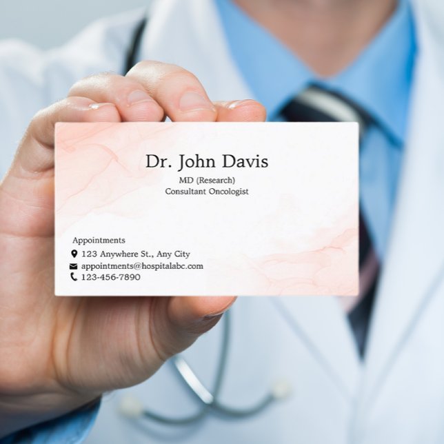 Carte De Visite Médecin professionnel Blush Pink Personnalisé (Créateur téléchargé)