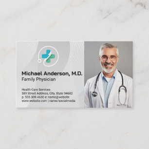 Carte De Visite Médecin souriant Logo des services de soins de s
