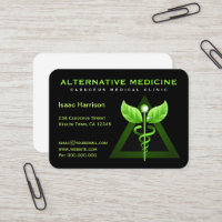 Médecine alternative unique Vert Caduceus Noir