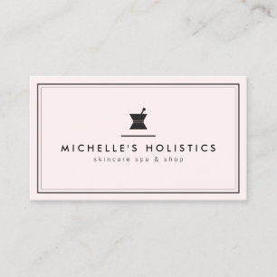 Carte De Visite Médecine holistique Apothécaire Classique Rose pâl