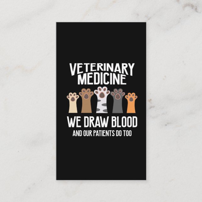 Carte De Visite Médecine vétérinaire Vet Tech Rescue Animal (Devant)