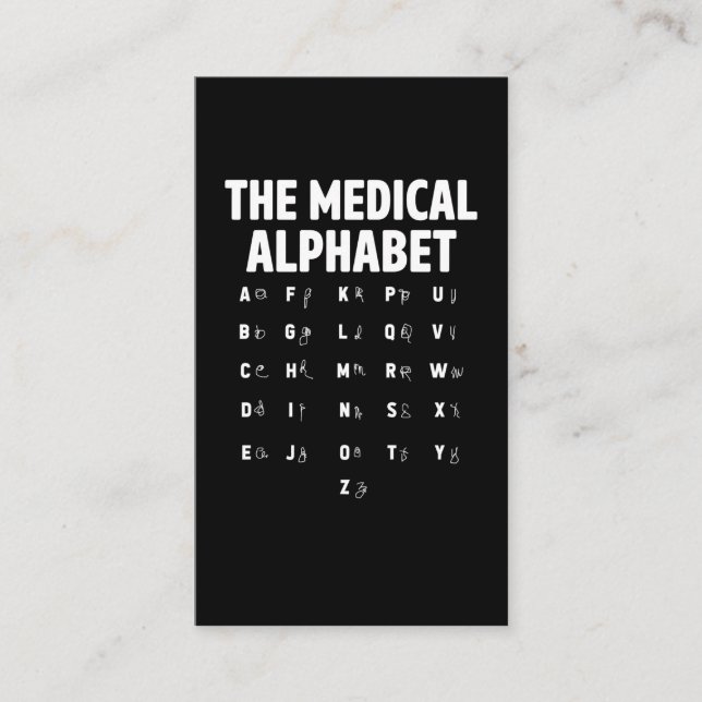 Carte De Visite Médecins Alphabet Médicale Funny Nurse Life (Devant)