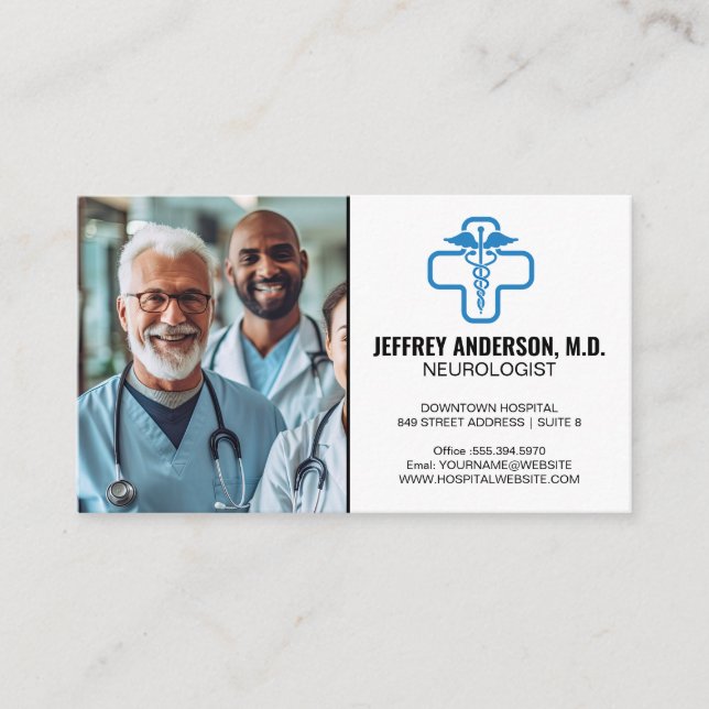 Carte De Visite Médecins souriants | Logo Médicale (Devant)