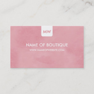 Carte De Visite Médias chics roses simples de Social de monogramme