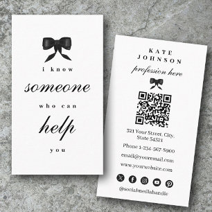 Carte De Visite Médias Sociaux Code QR Élégant Luxueux Unique