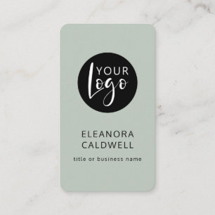 Carte De Visite Médias sociaux Code QR Logo Sage minimaliste