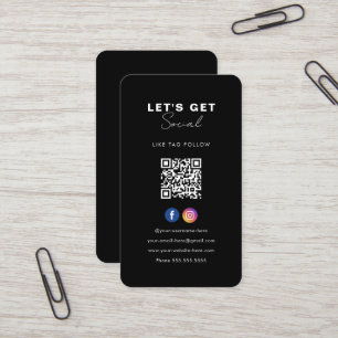 Carte De Visite Médias Sociaux Minimalistes Qr Code Se Connecter A