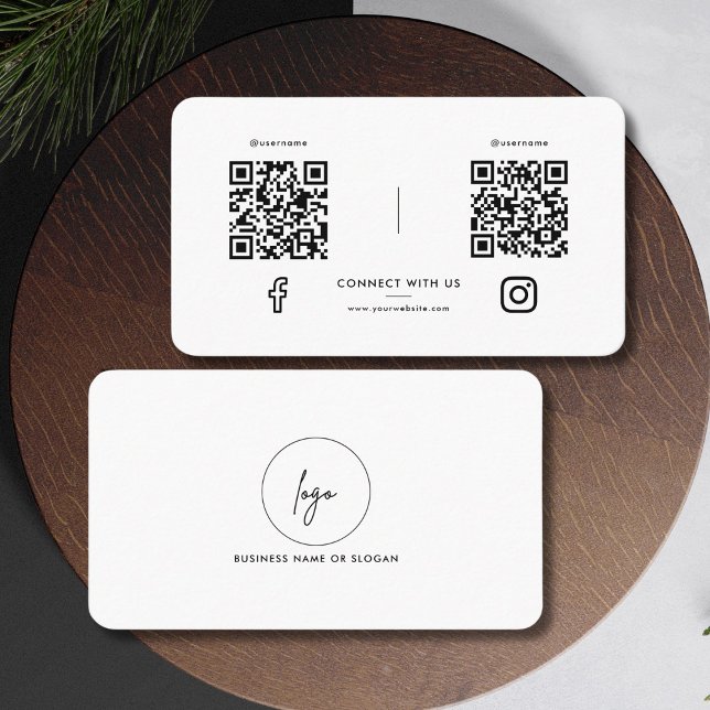 Carte De Visite Médias sociaux modernes Connectez-vous avec nous N (Créateur téléchargé)