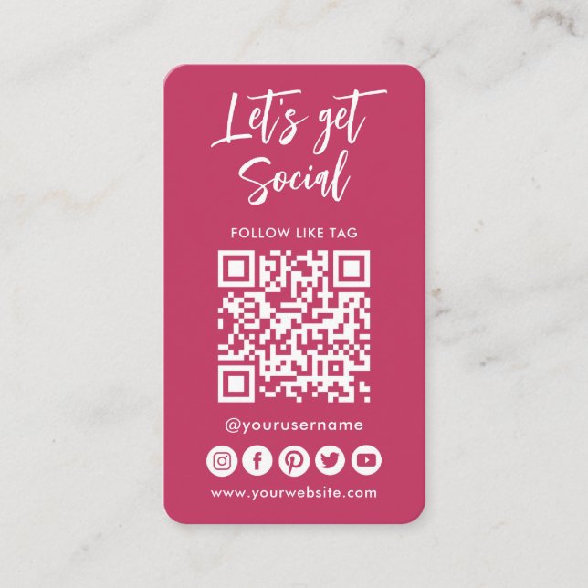 Carte De Visite Médias Sociaux Modernes QR Code Se Connecter Avec  (Devant)