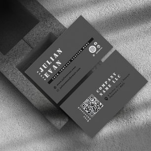 Carte De Visite Médias sociaux modernes Tous Black Bold Typographi