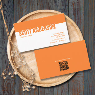 Carte De Visite Médias sociaux oranges modernes