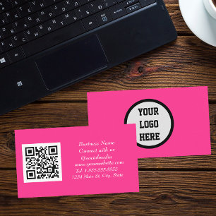 Carte De Visite Médias sociaux QR Code scanner rose magenta