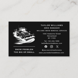 Carte De Visite Médias sociaux Services d'enlèvement de neige Snow