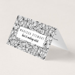 Carte De Visite Médias tirés par la main modernes blancs noirs d