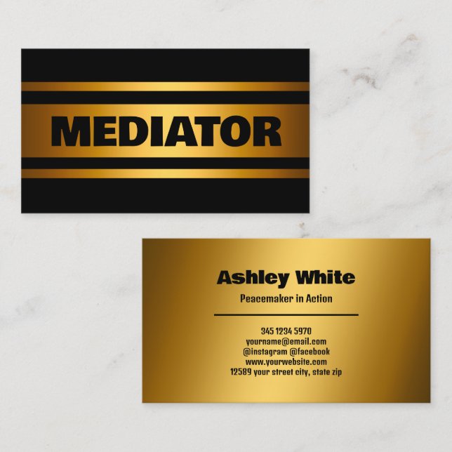 Carte De Visite Mediator Golden (Devant / Derrière)