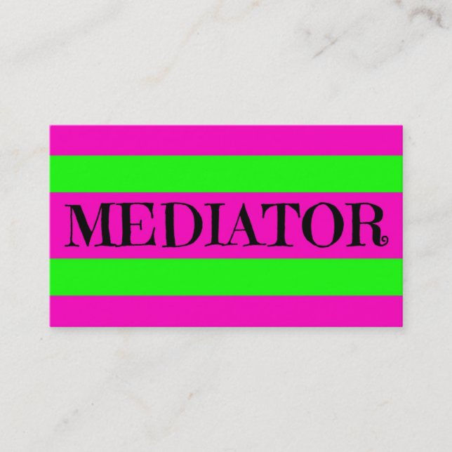 Carte De Visite Mediator Neon Green et Hot Pink (Devant)