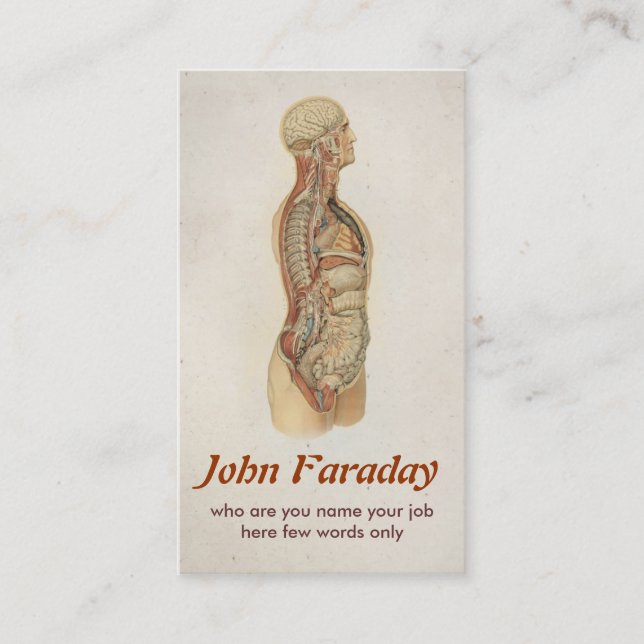 carte de visite médical de l'anatomie humaine (Devant)