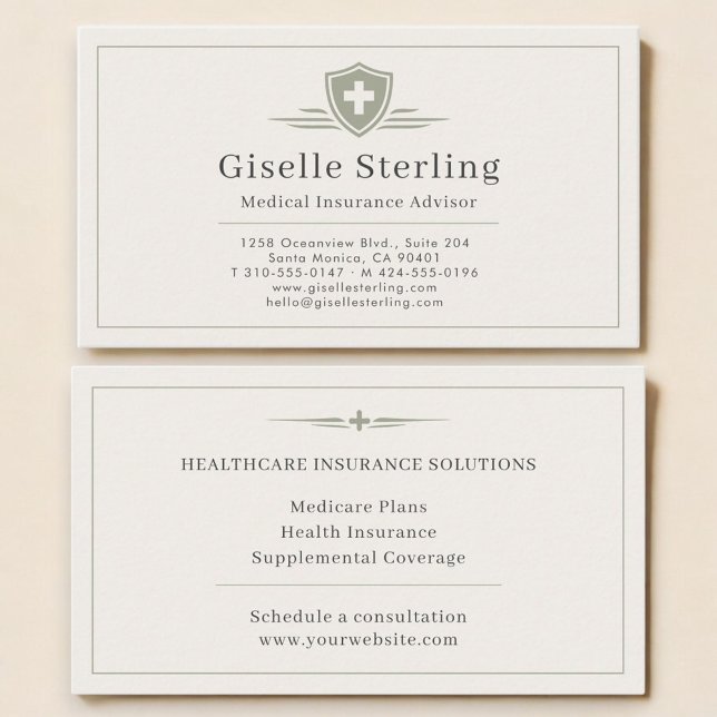 Carte De Visite Medical Insurance Advisor (Créateur téléchargé)