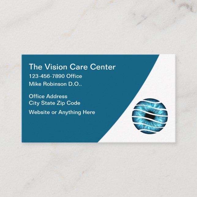 Carte De Visite Medical Vision Care Eye Theme (Devant)